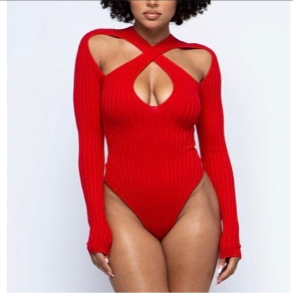 Peek Shoulder Body suit Top